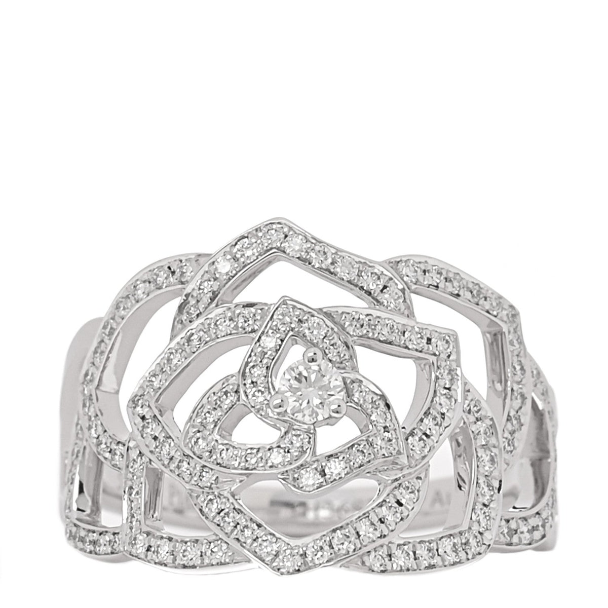 18K White Gold Diamond .55ct Rose Ring 51 5.75