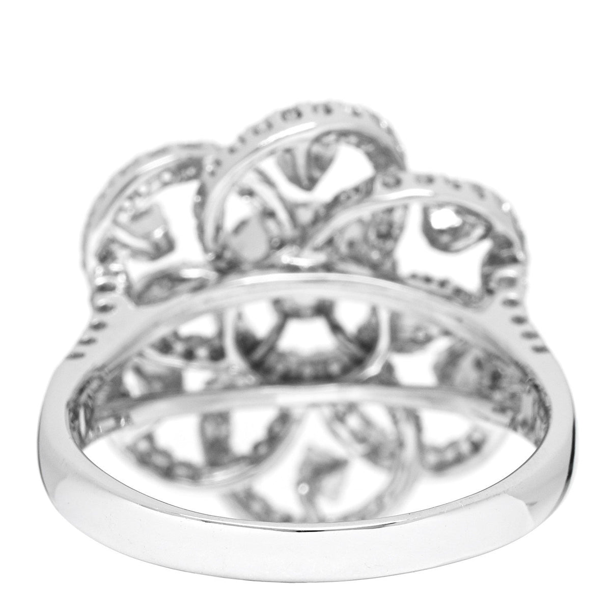 18K White Gold Diamond 1.24ctw Flower Ring 59 8.75