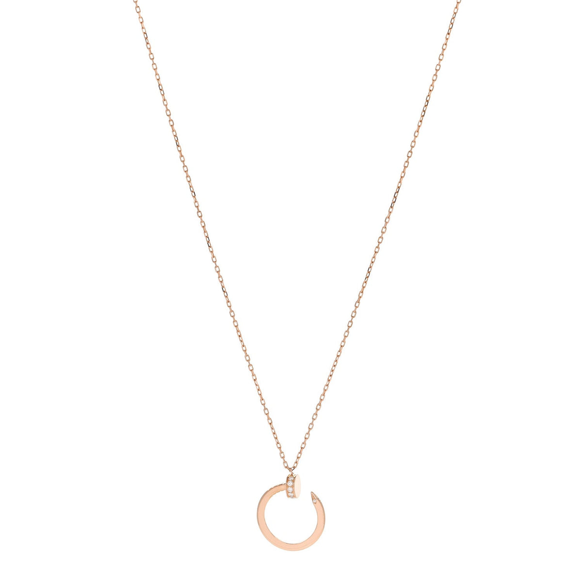 18K Pink Gold Diamond Juste Un Clou Pendant Necklace