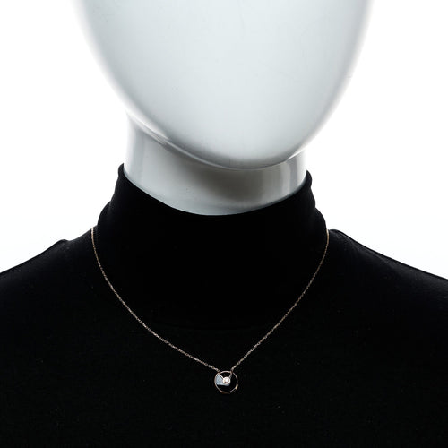 18K Pink Gold Diamond Black Onyx XS Amulette de Cartier Pendant Necklace