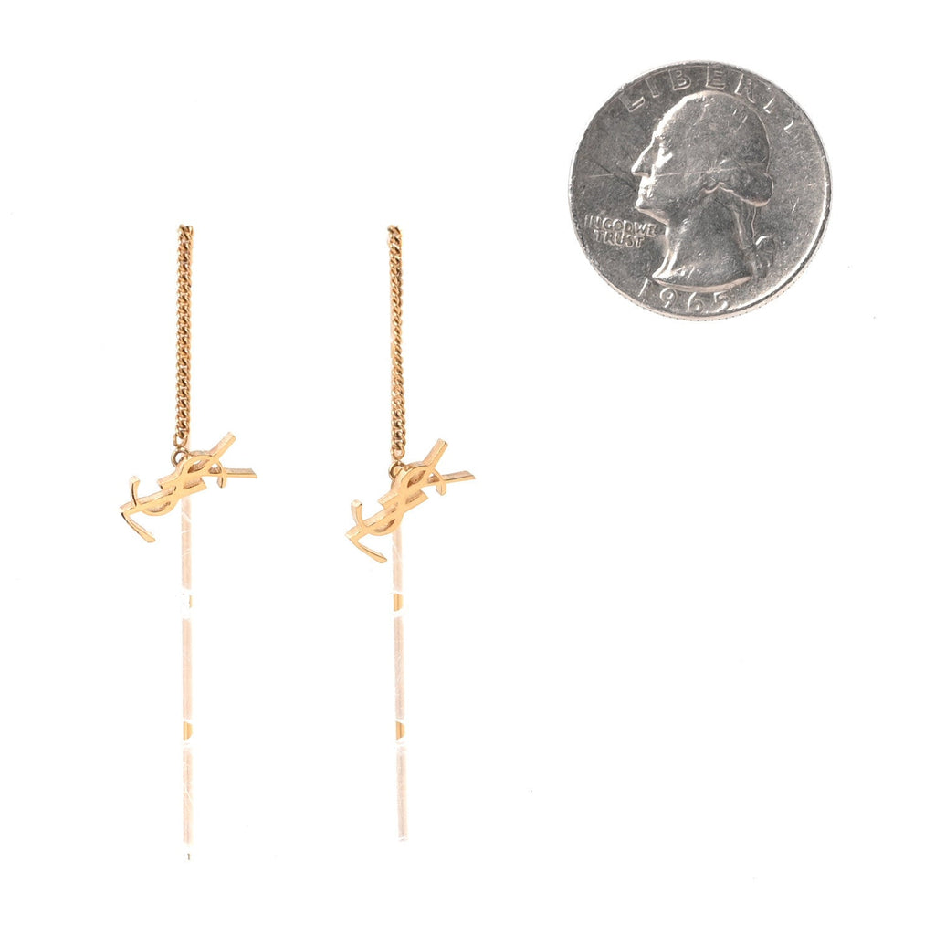 Metal Opyum Threader Earrings Gold