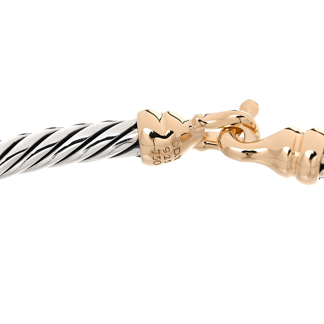 Sterling Silver 18K Yellow Gold 3mm Cable Buckle Bracelet