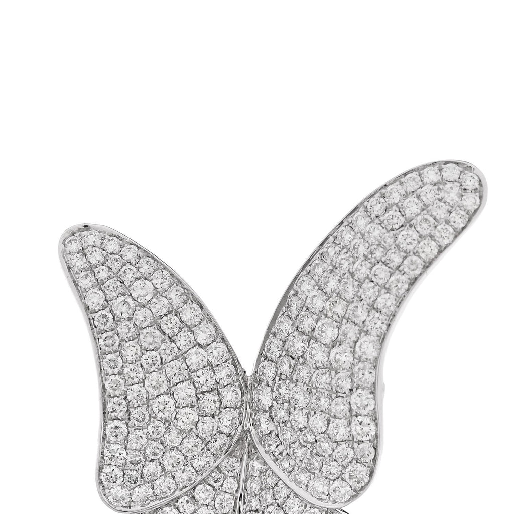 18K White Gold Diamond 3.25ctw Butterfly Ring 54 7