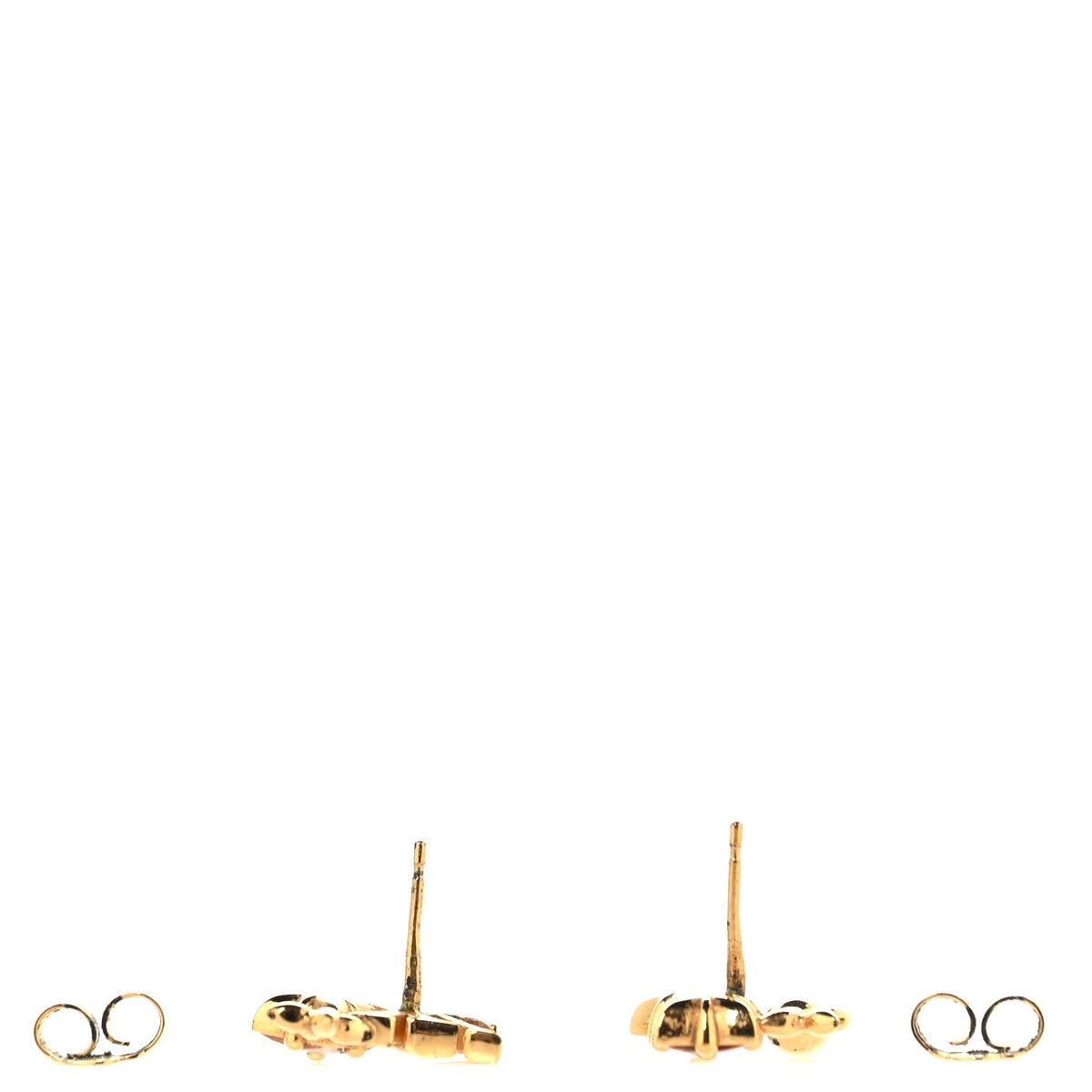 Metal Crystal Loulougram Monogram Flowers Earrings Gold