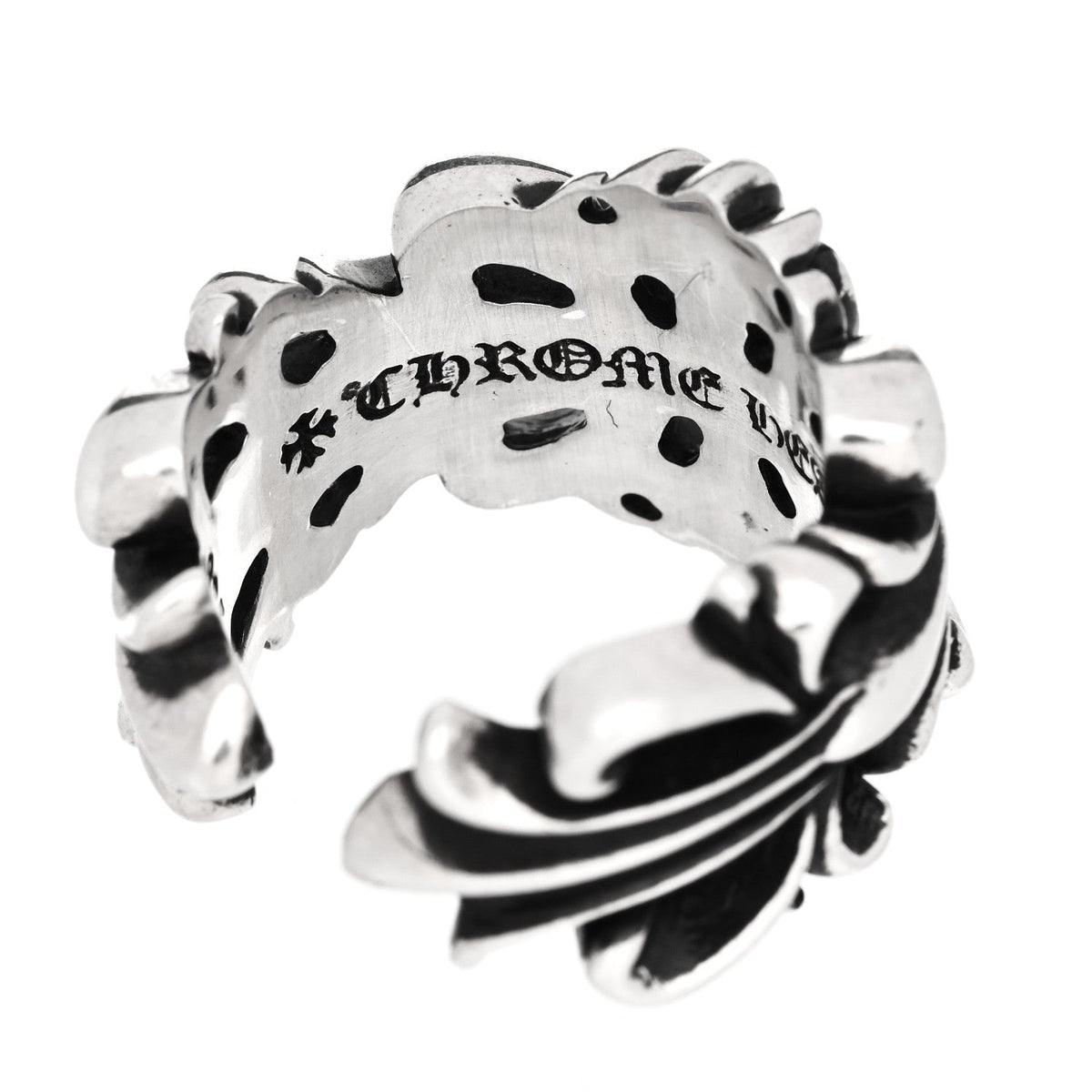 Sterling Silver Double Floral Cross Ring 54 7