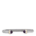 Sterling Silver 14K Yellow Gold Amethyst 7mm Cable Classics Bracelet