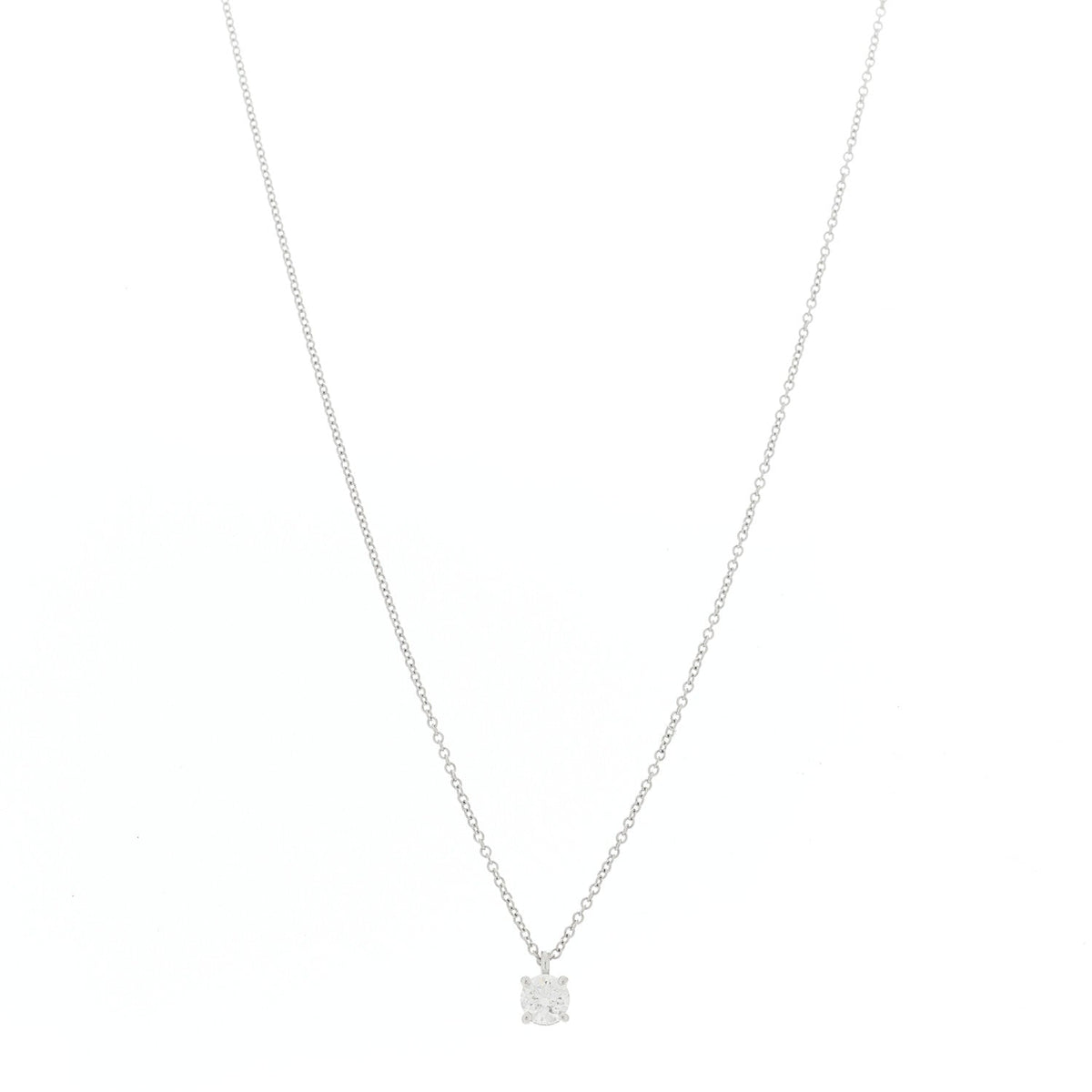 Platinum Diamond .33ct Solitaire Pendant Necklace