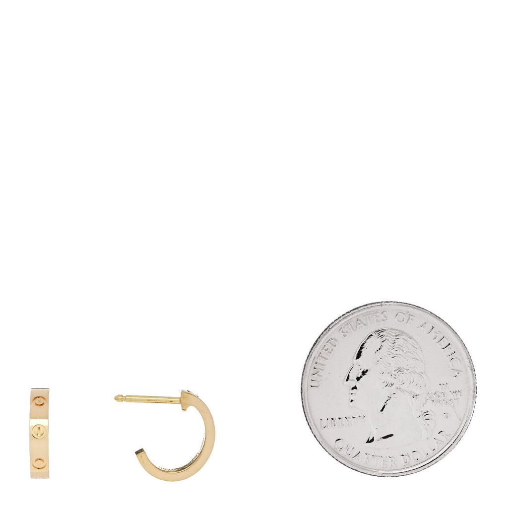 18K Yellow Gold Small LOVE Hoop Earrings
