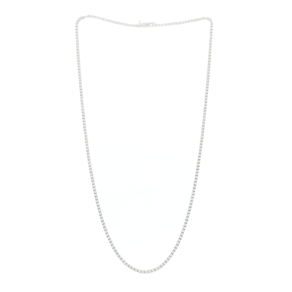 14K White Gold Diamond 3.90ctw Tennis Necklace