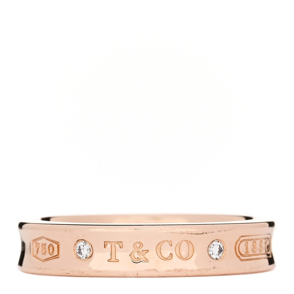 18K Rose Gold Diamond Narrow 1837 Ring 52 6