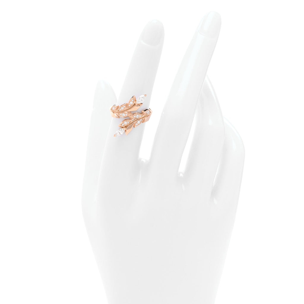 18K Rose Gold Diamond Victoria Vine Bypass Ring 52 6