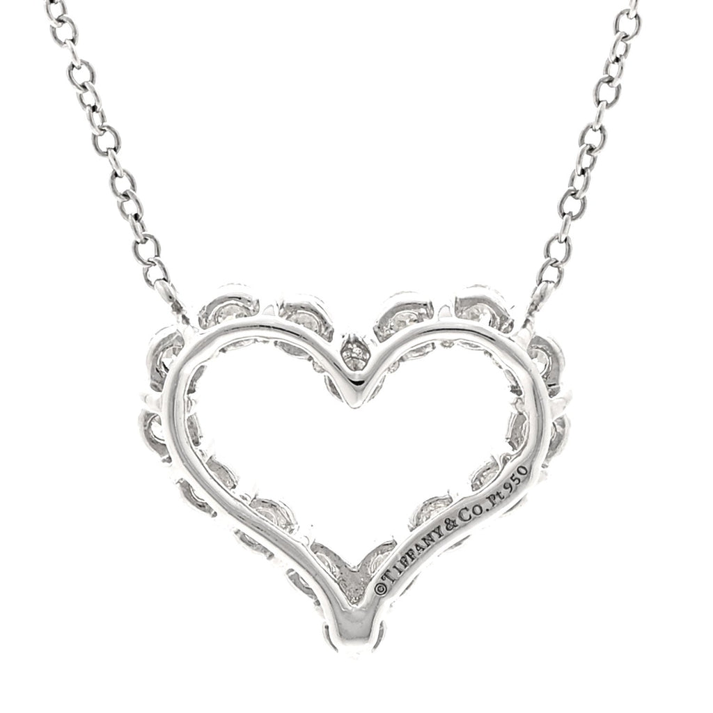 Platinum Diamond Small Heart Pendant Necklace