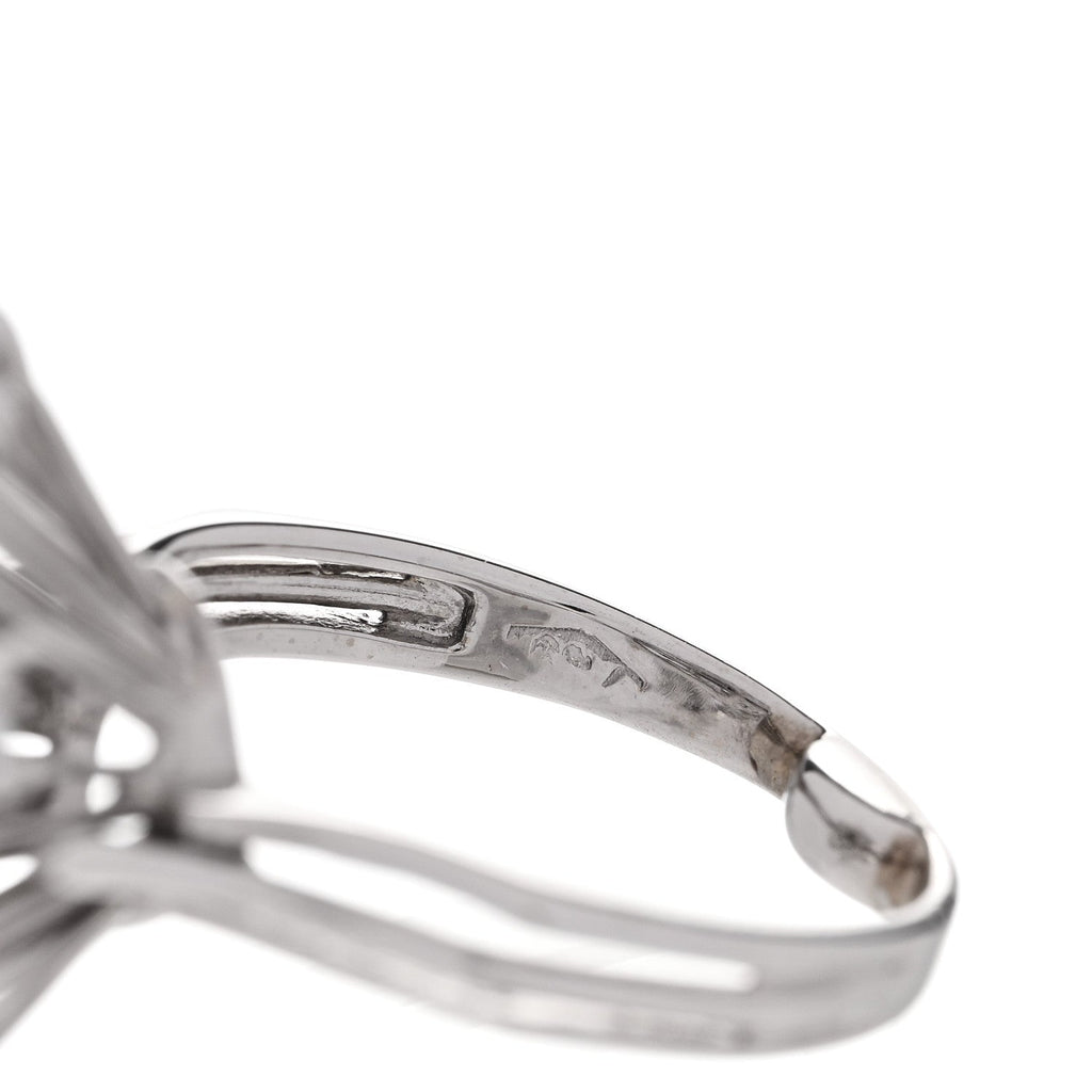 18K White Gold Diamond 1.80ctw Flower Spiral Cocktail Ring 52 6