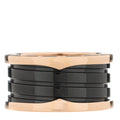 18K Rose Gold Black Ceramic B.Zero1 Four-Band Ring 57 8