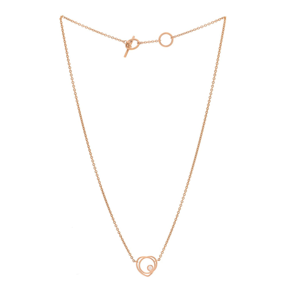 18K Rose Gold Diamond TPM Vertige Coeur Necklace
