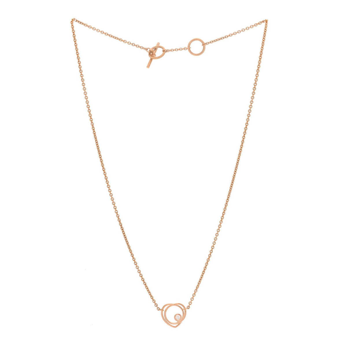 18K Rose Gold Diamond TPM Vertige Coeur Necklace