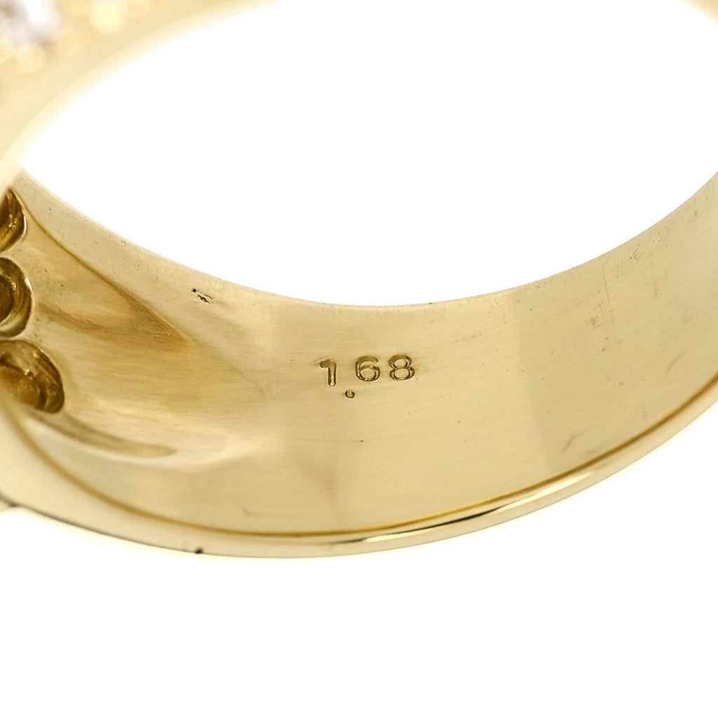 18K Yellow Gold Diamond 1.68ctw Five Row Ring 53 6.5