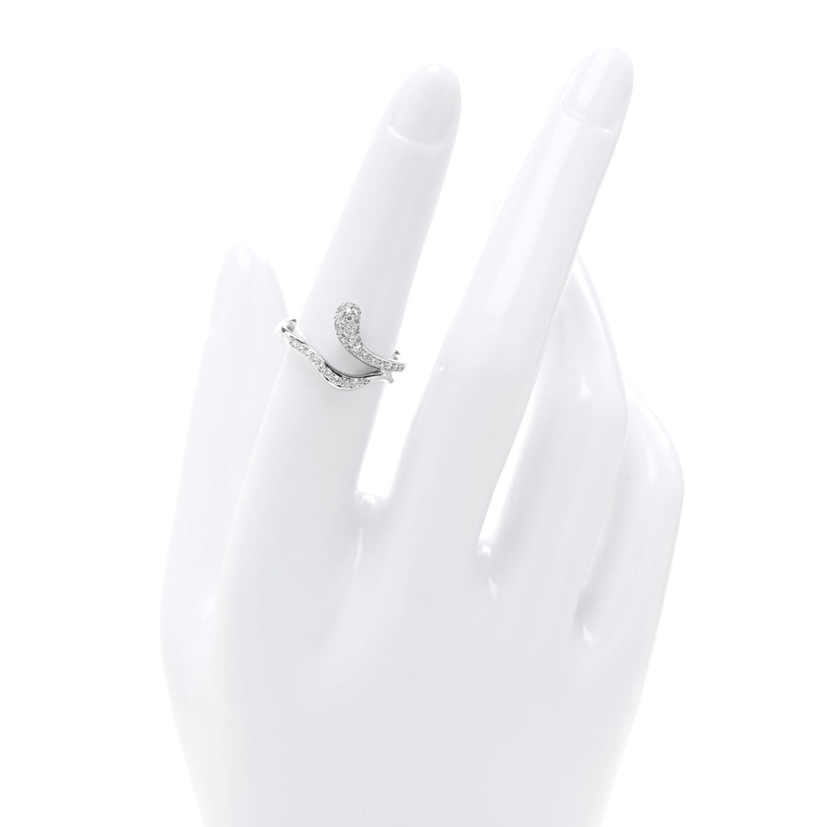Platinum Diamond Elsa Peretti Open Form Teardrop Ring 51 5.75
