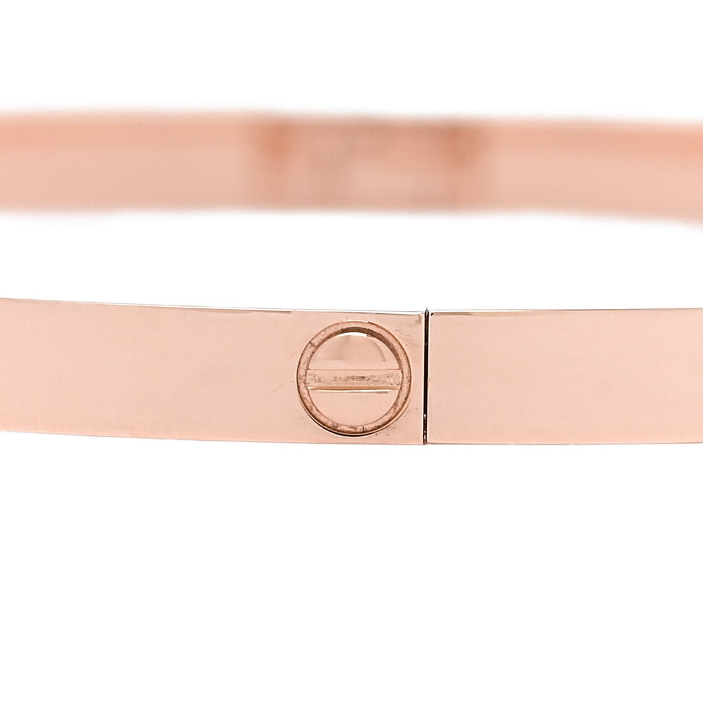 18K Pink Gold 6 Diamond Small LOVE Bracelet 20