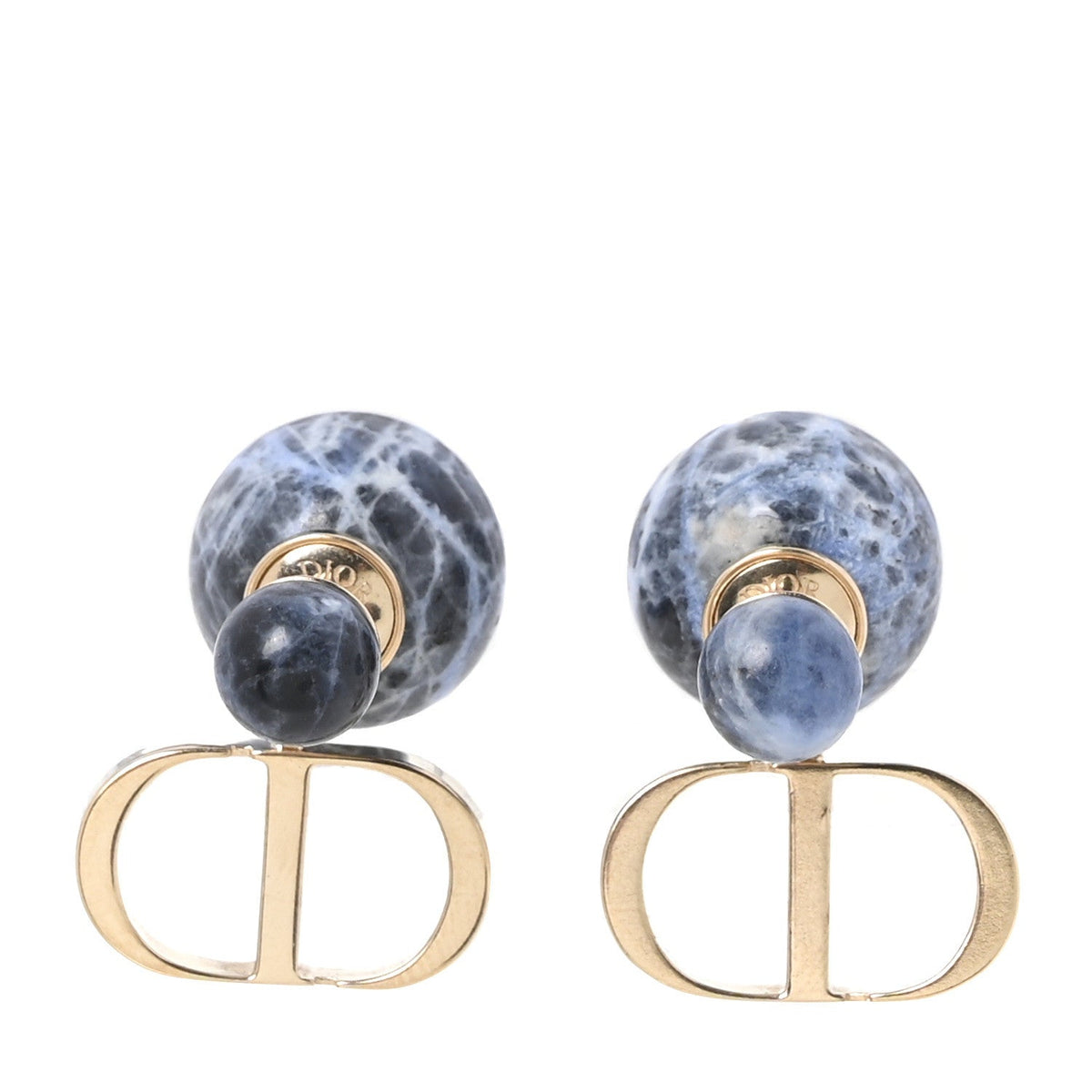 Marble CD Tribal Earrings Blue