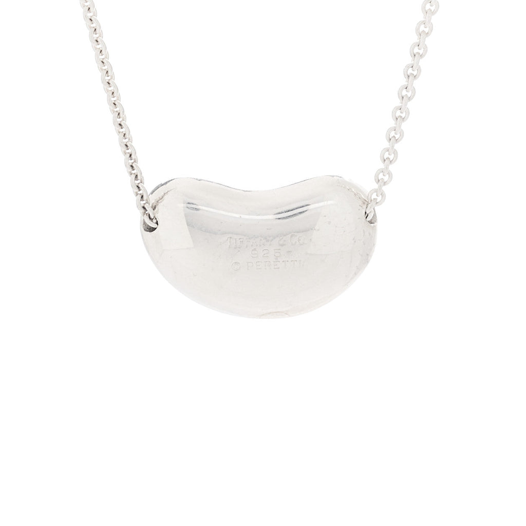 Sterling Silver 19mm Elsa Peretti Bean Pendant Necklace