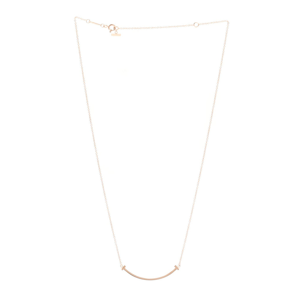 18K Rose Gold Small T Smile Pendant Necklace