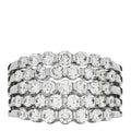 14K White Gold Diamond 1.90ctw Five Row Band Ring 53 6.25