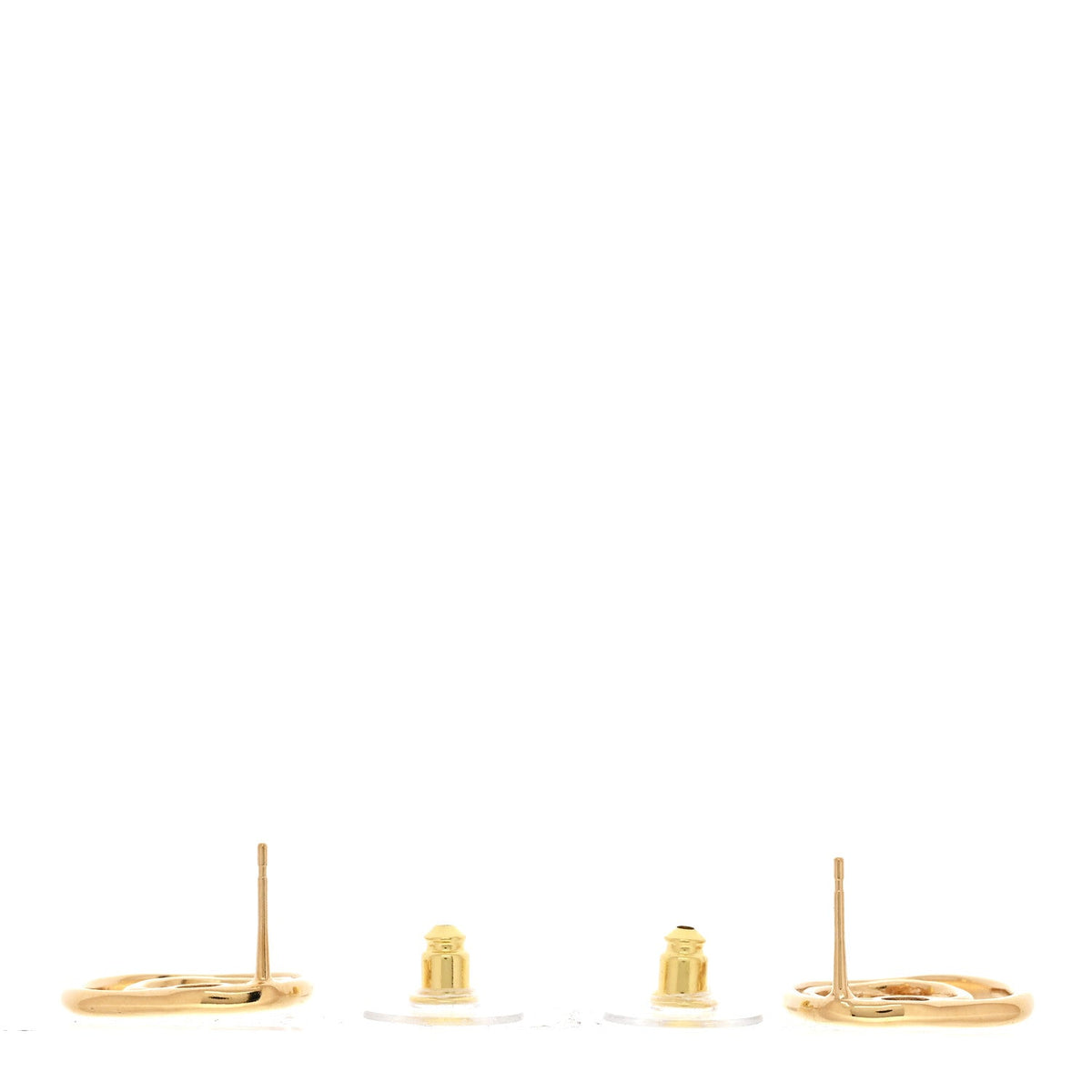Metal CC Swirl Earrings Gold