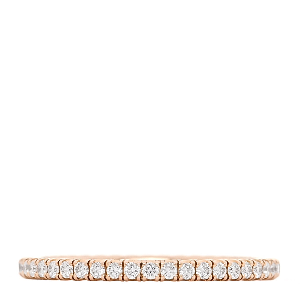 18K Pink Gold Diamond 1.5mm Étincelle de Cartier Wedding Band Ring 47 4