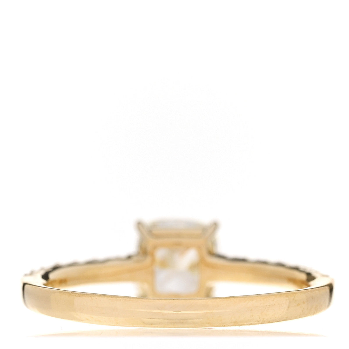 18K Yellow Gold Diamond 1.00ct Cushion Cut Pave Band Engagement Ring 51 5.75