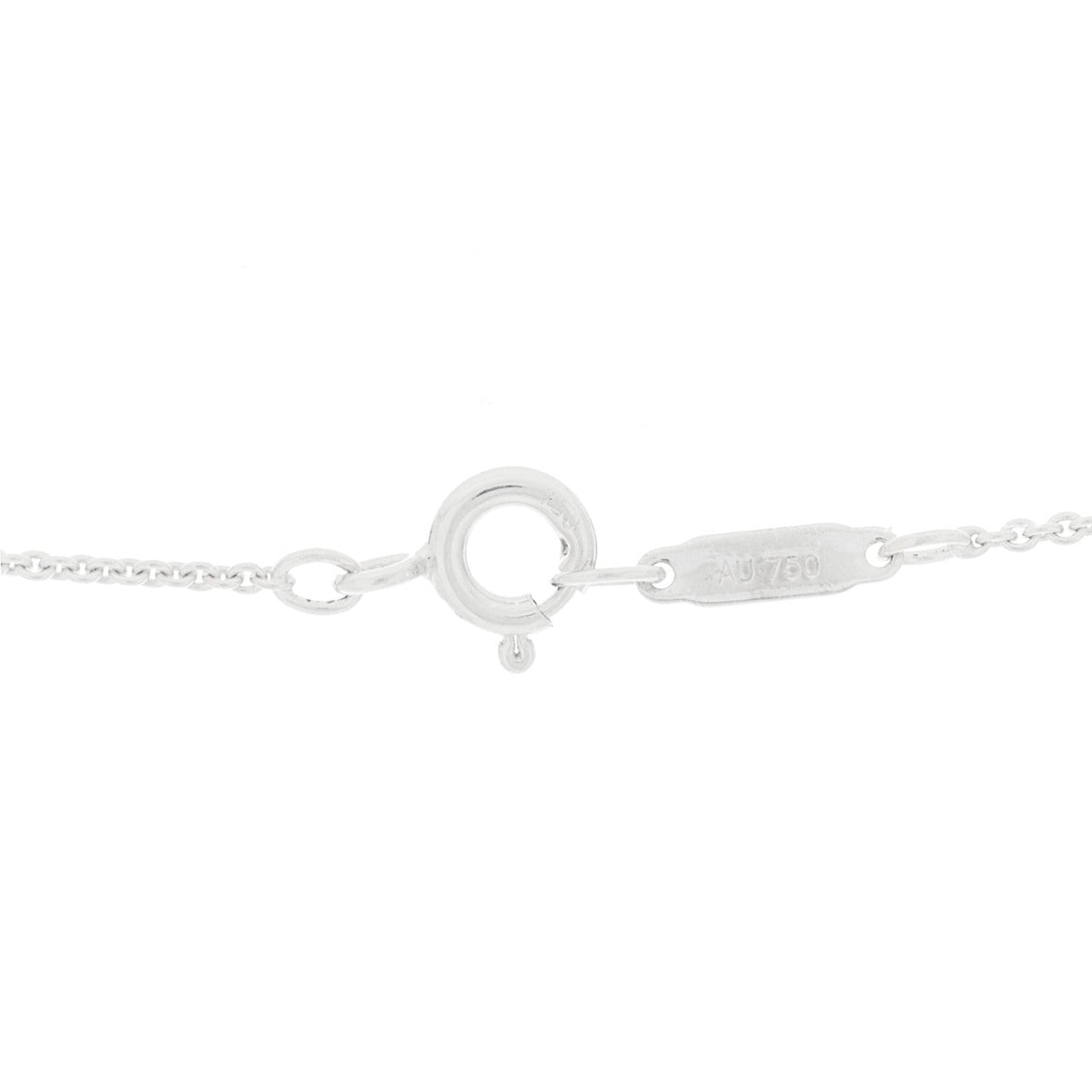 18K White Gold Diamond Metro Round Pendant Necklace