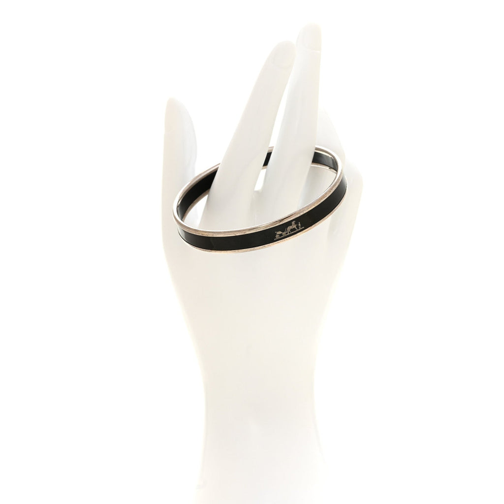Enamel Printed Narrow Caleche Bracelet 70 Black
