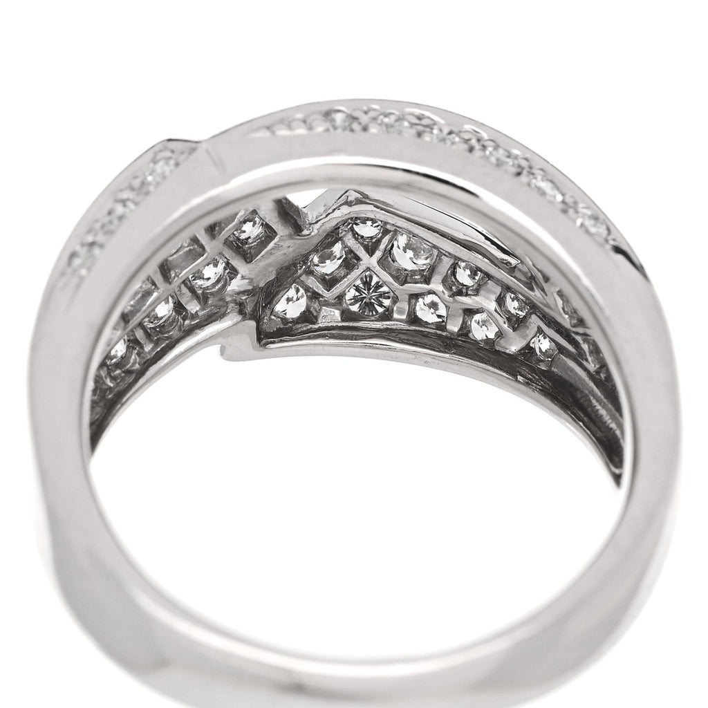 Platinum Diamond .74ctw Geometric Open Band Ring 54 6.75
