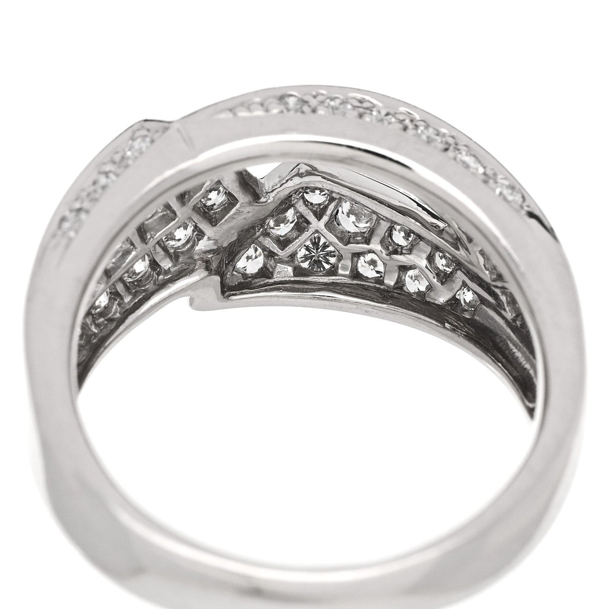 Platinum Diamond .74ctw Geometric Open Band Ring 54 6.75