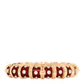 18K Yellow Gold Enamel Diamond Schlumberger Bracelet Red