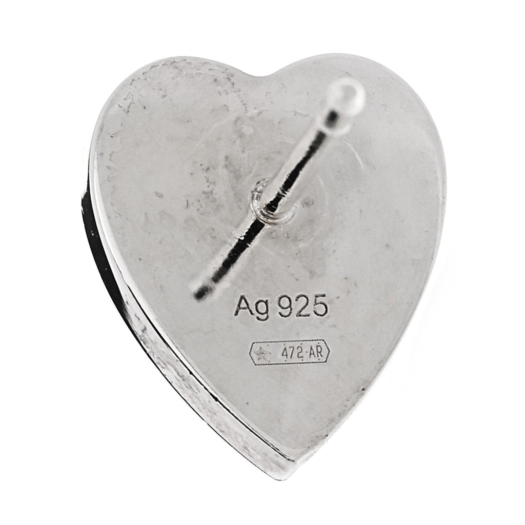 Sterling Silver Trademark Heart Stud Earrings