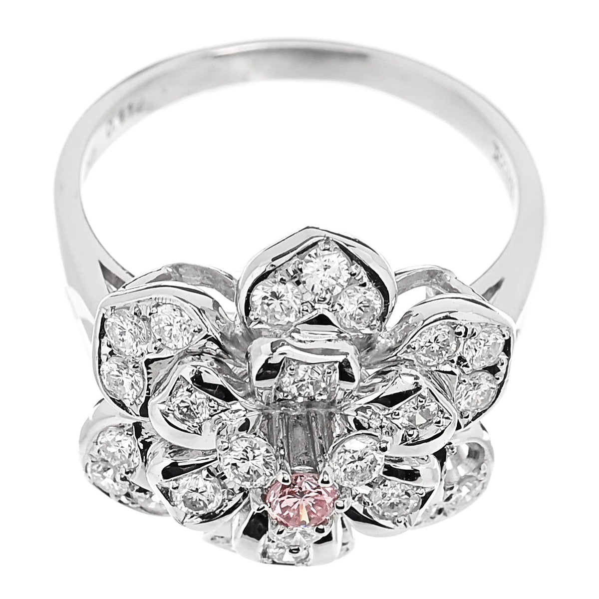 Platinum Pink Diamond 1.11ctw Flower Cocktail Ring 57 8