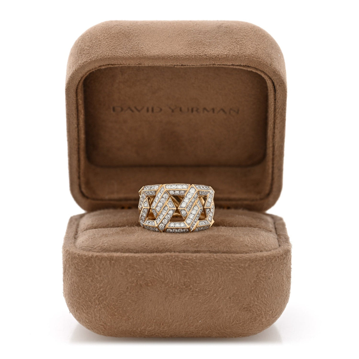 18K Yellow Gold Diamond 16mm Carlyle Ring 57 8