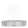 18K White Gold Diamond 4mm LOVE Wedding Band Ring 51 5.75