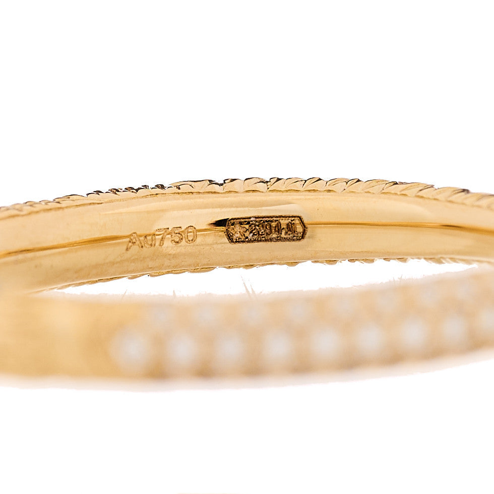 18K Yellow Gold Diamond Ouroboros Snake Ring 48 4.5