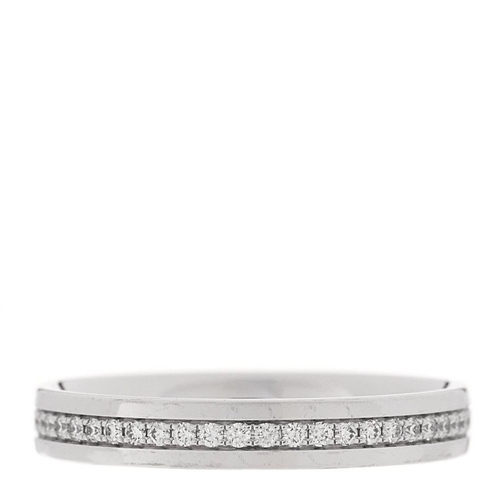 18K White Gold Diamond Metro Wedding Band Ring 52 6