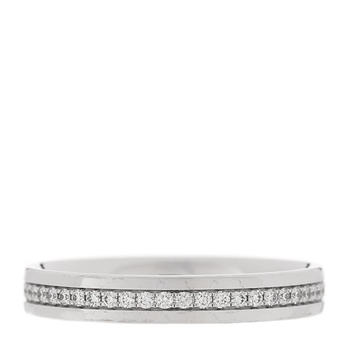 18K White Gold Diamond Metro Wedding Band Ring 52 6