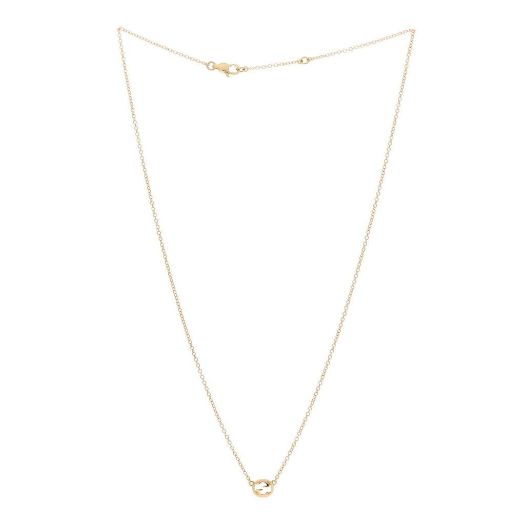 18K Yellow Gold Interlocking Pendant Necklace