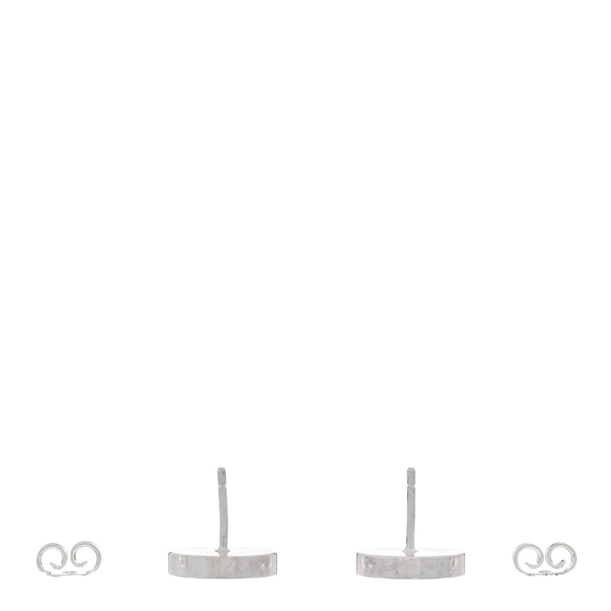 Sterling Silver Logo Round Earrings
