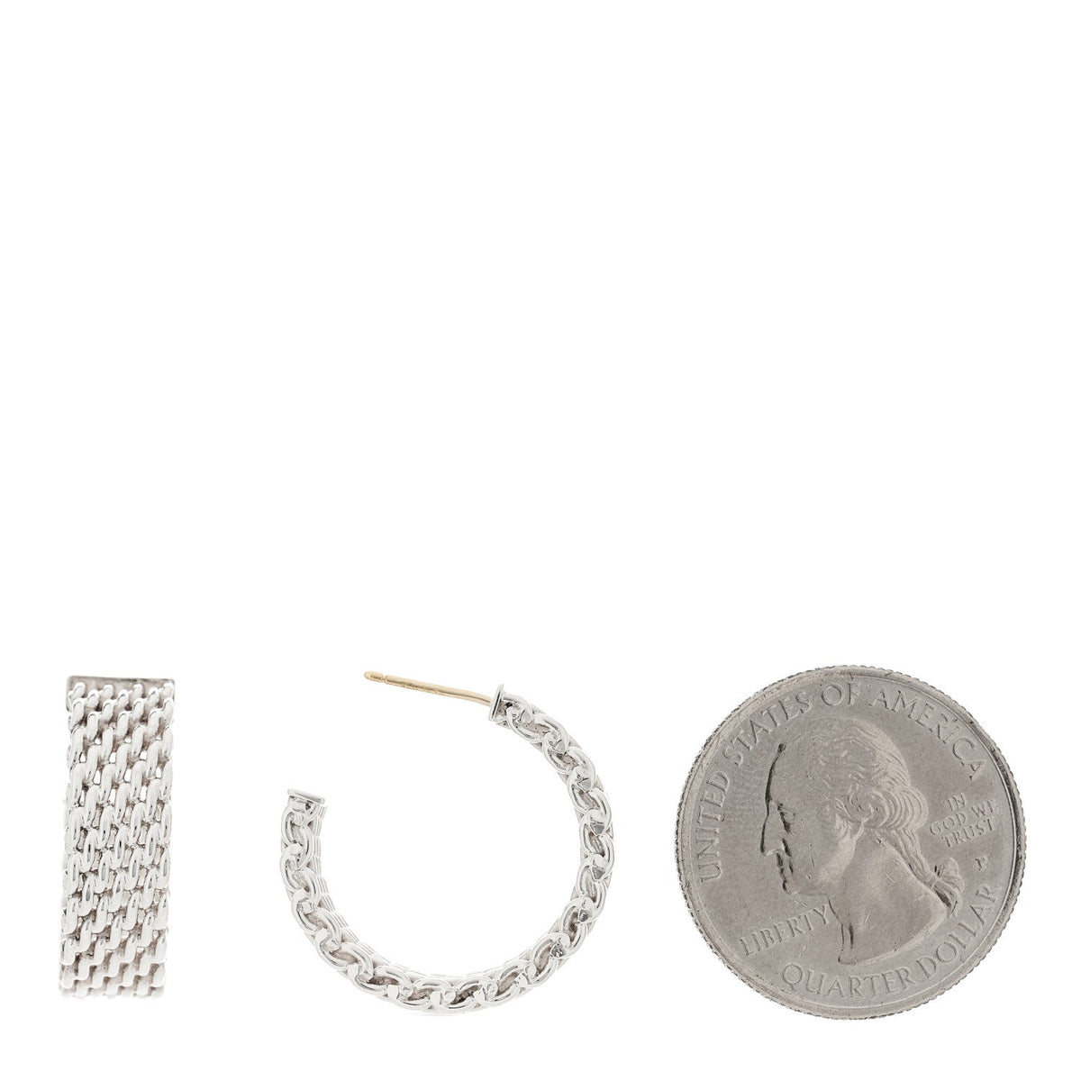 Sterling Silver Wide Somerset Hoop Earrings