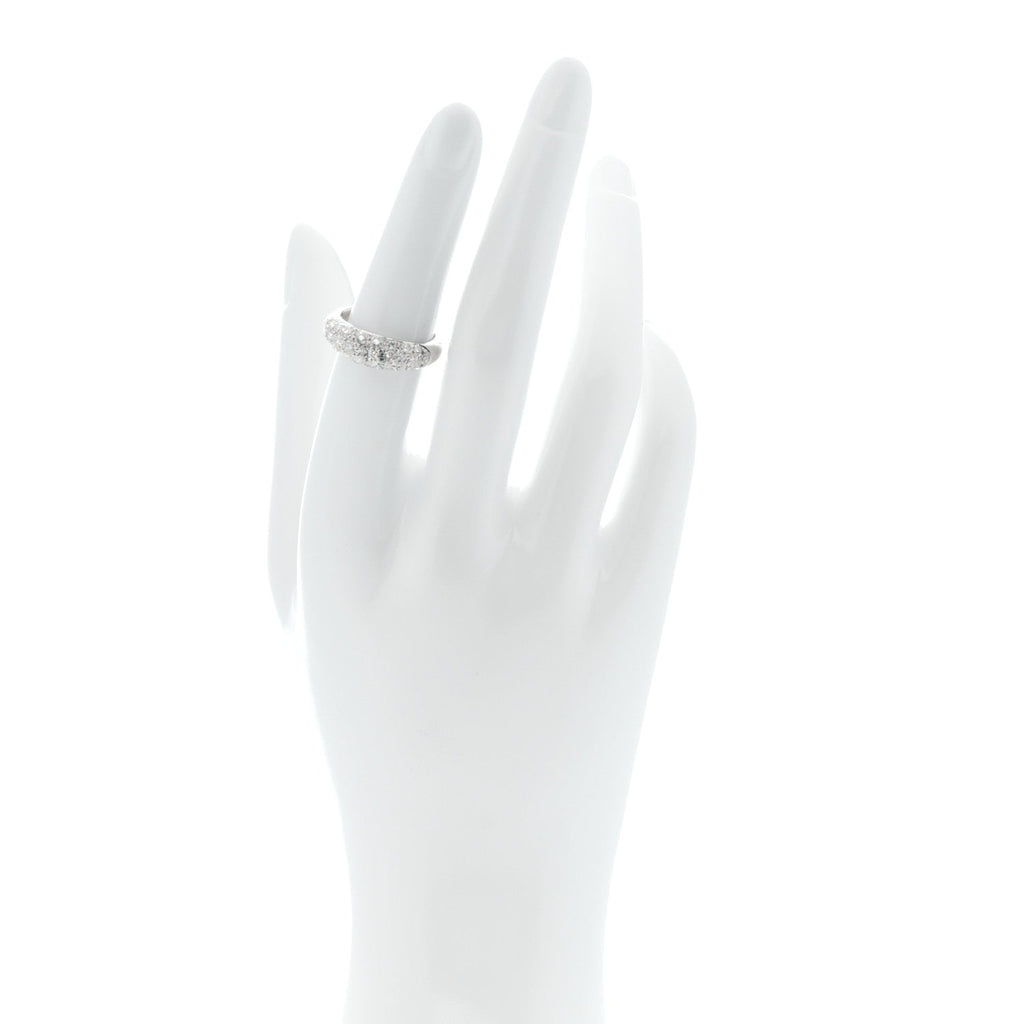 Platinum Diamond 1.18ctw Three Row Dome Band Ring  52 6