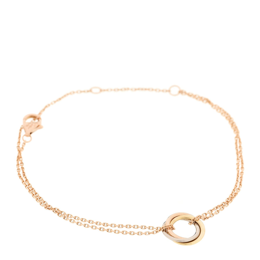 18K Pink Yellow White Gold Trinity Bracelet