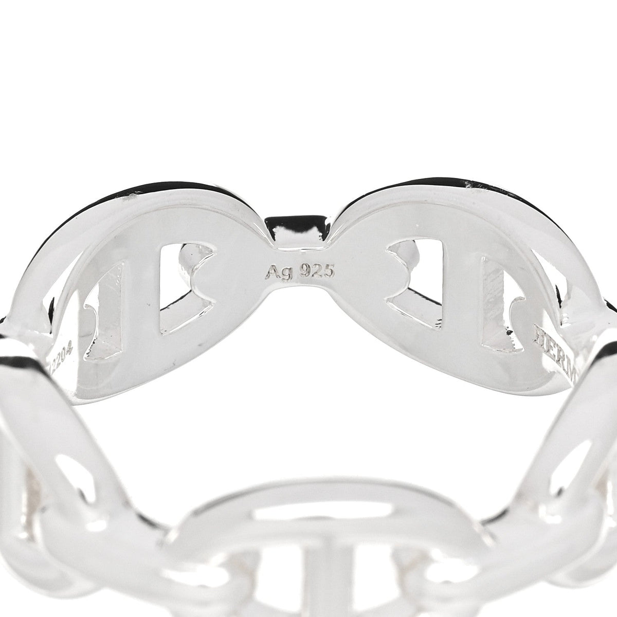 Sterling Silver PM Chaine d'Ancre Enchainee Band Ring 55 7.25