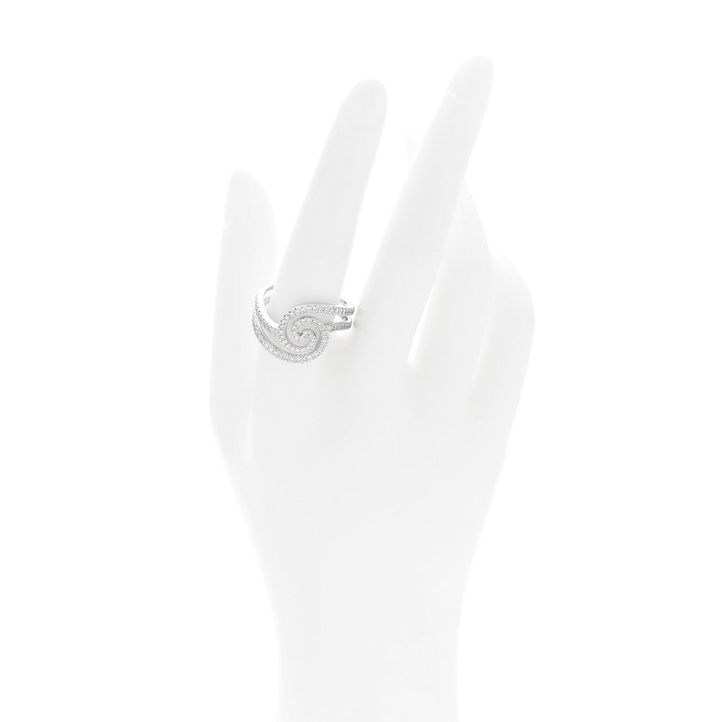 18K White Gold Diamond 1.20ctw Swirl Ring  61 9.5