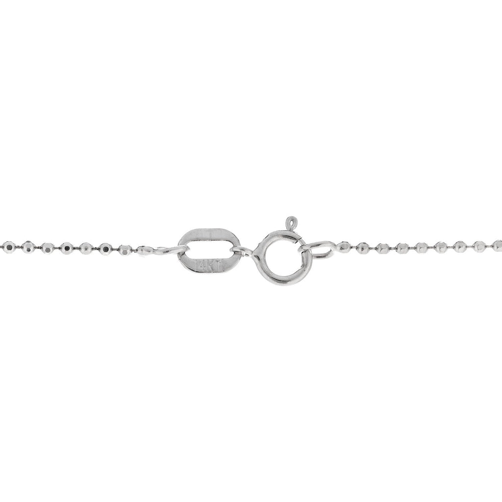 18K White Gold Large Leaf Pendant Necklace